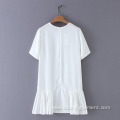 Women Pure White -Neck Lace A-line Dress